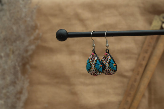 Hand-painted wooden earrings style 4
