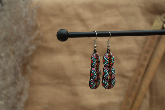 Hand-painted wooden earrings style 5